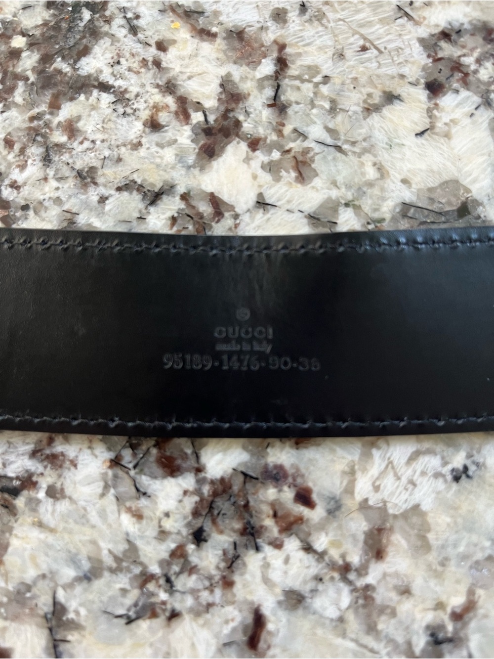Vintage Gucci wide leather belt with tooled buckle. Like New. Size 90 (S/M) - Picture 3 of 3